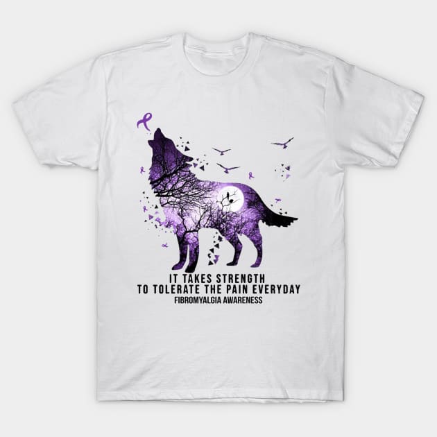 Wolf It Take Strength To Tolerate The Pain Everyday T-Shirt by jonetressie